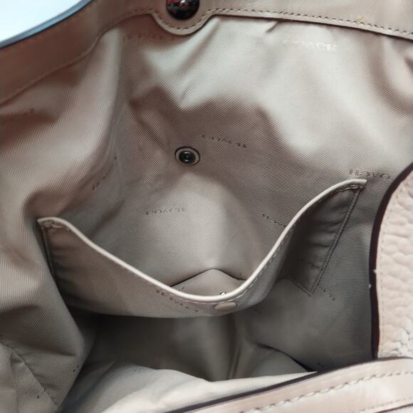 Coach Edie Gray Pebbled Leather Suede 3 Compartments Shoulder Bag - Picture 13 of 16